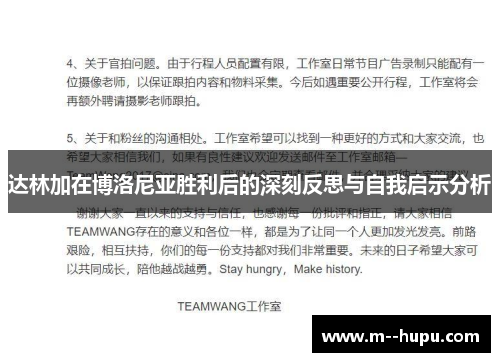 达林加在博洛尼亚胜利后的深刻反思与自我启示分析